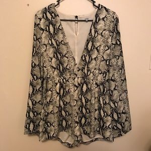 Women's snakeskin print romper